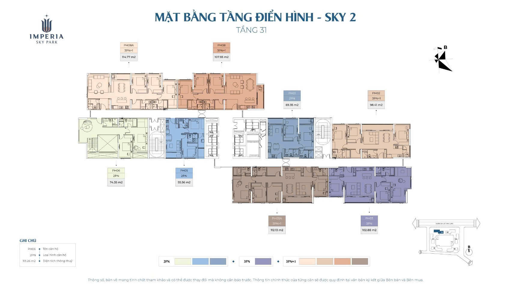 Mặt bằng tòa SKY 2