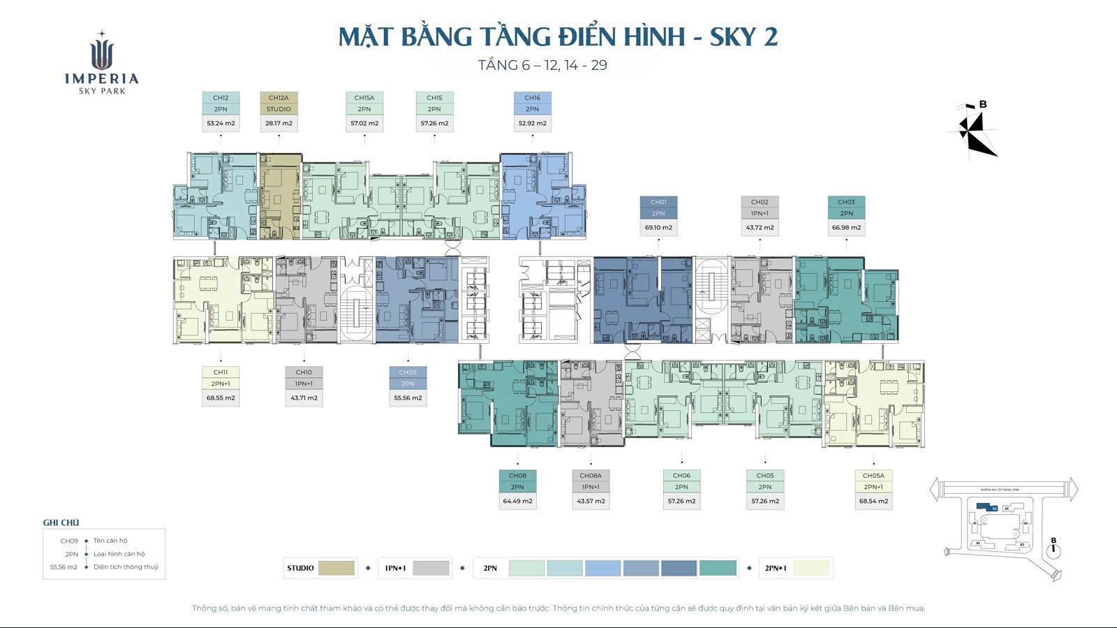 Mặt bằng tòa SKY 2