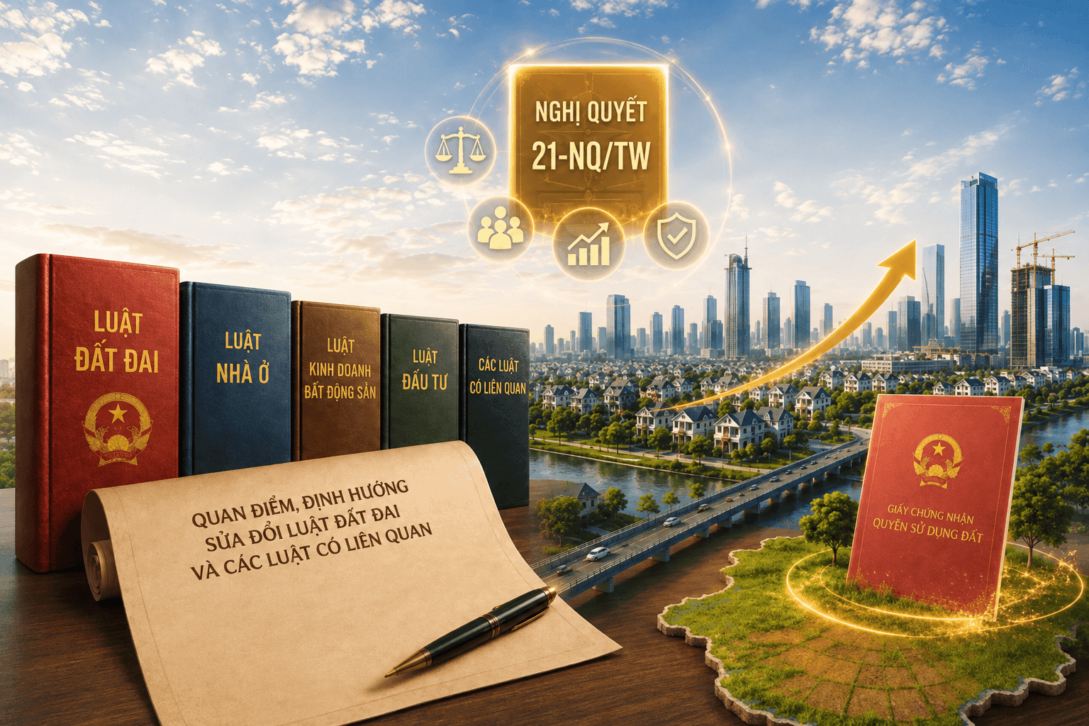 Nghị quyết 21-NQ/TW định hướng sửa đổi Luật Đất đai và thị trường bất động sản